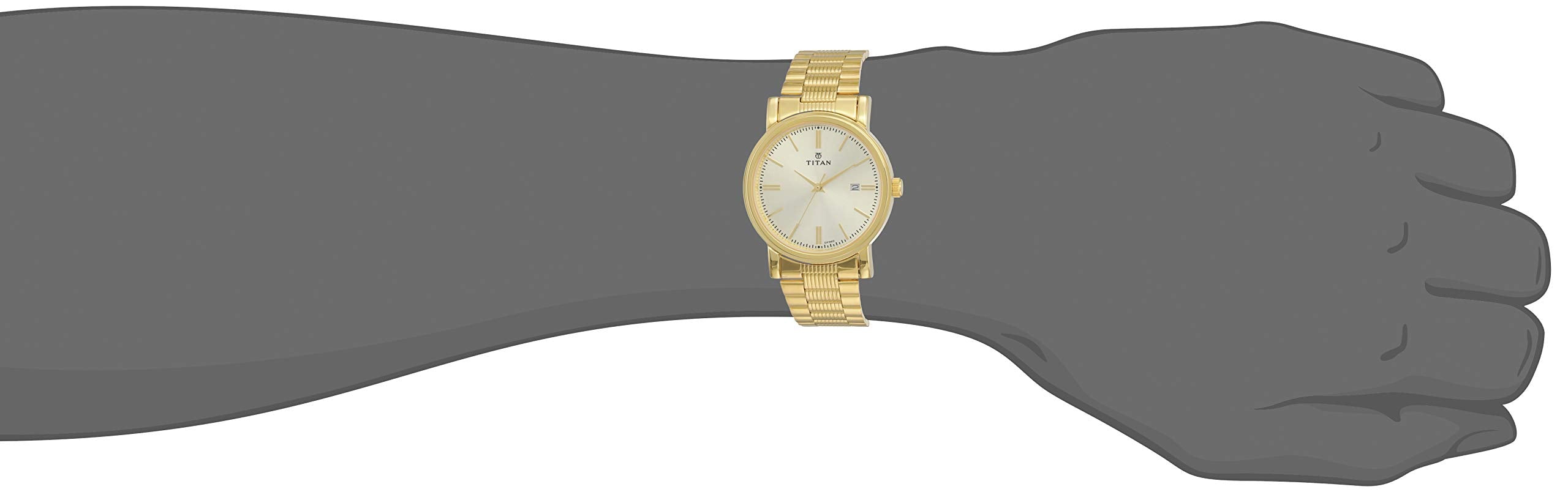 Titan Analog Gold Dial Men's Watch-NM1712YM03 / NL1712YM03