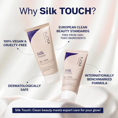 FLiCKA Silk Touch 3 in 1 Moisturizer and Primer for Face | Hydrating, Lightweight, Long-Lasting | Pore Minimizer | Dermatologically Tested | All Skin Types | Makeup Base | 60g | Cruelty-Free