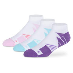 Supersox Ankle Length Performance Sports Socks for Woman | Combed Cotton | Moisture Absorbent & Anti-Odour | Durable Welt for Long-Lasting Comfort | Purple, Sky Blue, Pink | Pack of 3