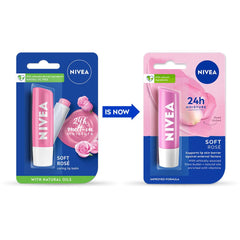 NIVEA Soft Rose Shine 4.8g Lip Balm | 24H Melt in Moisture Formula | Natural Oils | Glossy Finish,4.8 g (Pack of 1)