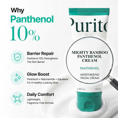 PURITO Panthenol 10% Post-Acne Cream Moisturizer for Blemish Marks, Barrier Repair, Silicone-Free, Non-Comedogenic, Fragrance-Free, Vegan & Cruelty-Free Korean Skincare, 100mL 3.38 fl.oz