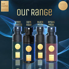 AIR-ROMA Dark Aqua Premium Car Perfume | Fine Fragrance Car Air Freshener | Anti Tobacco Anti Odour Technology | Car Accessory Interior Fabric Spray | 400+ Long Lasting Air Freshener Scent (60 Ml)