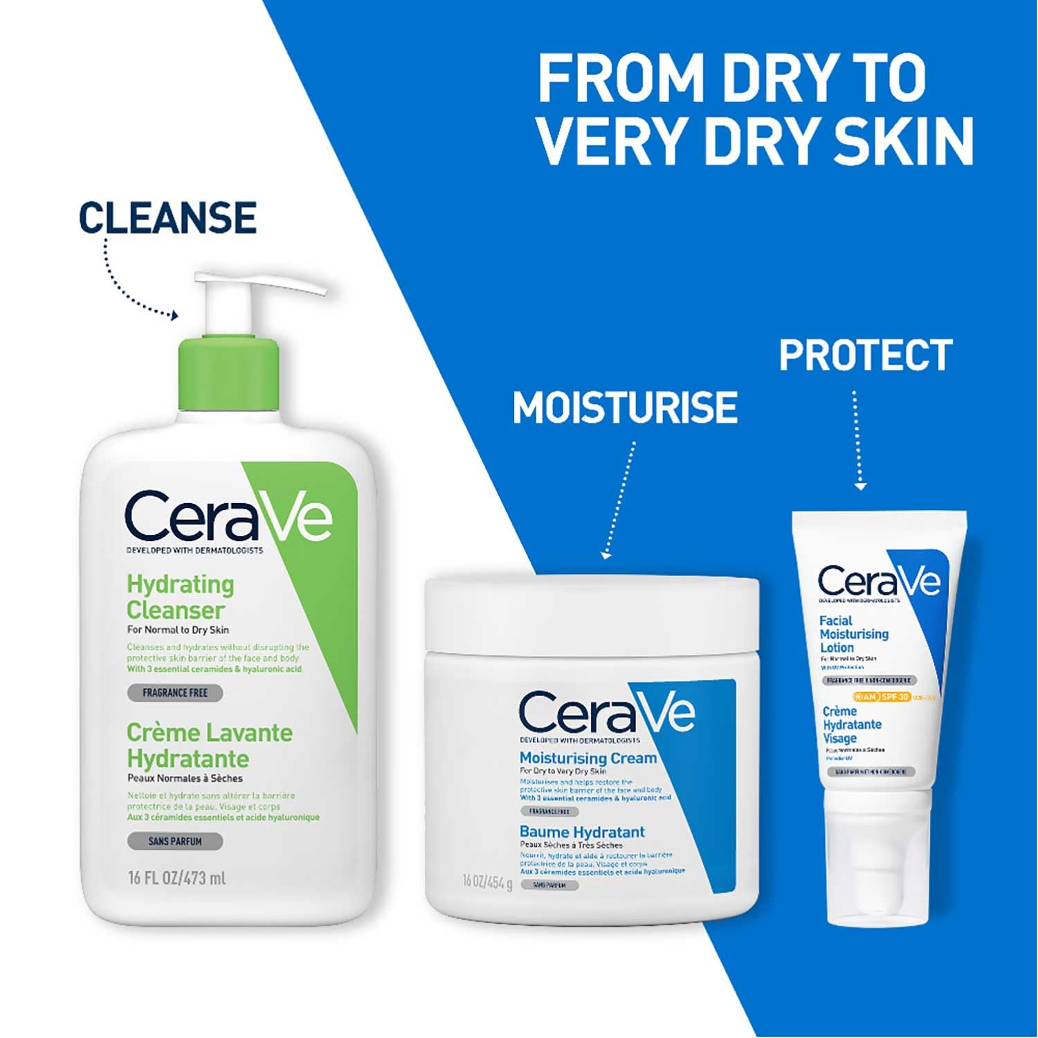 CeraVe Moisturizing Cream For Dry To Very Dry Skin (454g) - Formulated with 3 Essential Ceramides And Hyaluronic Acid | Non-Comedogenic Moisturizer - Luxury Beauty from CeraVe - Shop in Sri Lanka at Arcade.lk