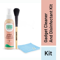 Born Good 3-in-1 Plant-Based Electronics & Gadget Disinfectant Cleaner Kit for Laptop, Smartphone, Monitor, Tablet, Camera, TVs with 1 Microfiber Cloths & Soft Brush