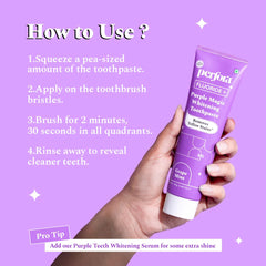 Perfora Purple Whitening Toothpaste-75g | Purple Toothpaste For Teeth Whitening | Teeth Stain Remover | Enamel Safe & Effective Teeth Whitener Oral care | Grape Mint