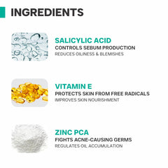 DERMATOUCH Salicylic Acid 2% Face Wash | For Acne & Oil Control | Suitable to All Skin Types | For both Men & Women | 100ML