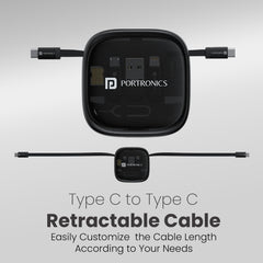 Portronics Snapcase 2 60W Multifunctional Fast Charging Data Cable Kit With Retractable Cable, Conversion Set USB A & Type C to Male Micro/Lightning,Sim Storage,Sim Eject Pin