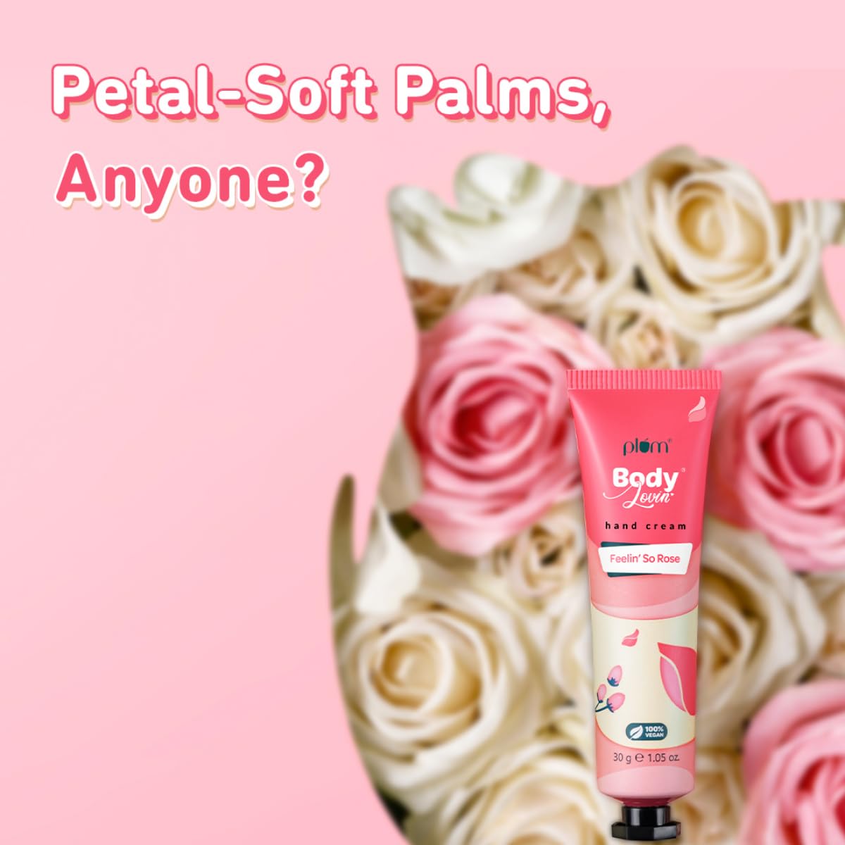 Plum BodyLovin' Feelin' So Rose Hand Cream | Ultra Moisturizing With Shea Butter | Non-Greasy & Lightweight | Fresh Rose Fragrance With A Musky Twist | Travel Friendly