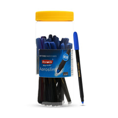 Reynolds AEROSLIM Ball Pen SET - 25 BLUE PENS WITH COMFORTABLE GRIP |BLUE BALL PENS FOR WRITING | PEN FOR STUDENTS & OFFICE STATIONERY | 0.7 mm TIP SIZE - Office Product from Reynolds - Shop in Sri Lanka at Arcade.lk