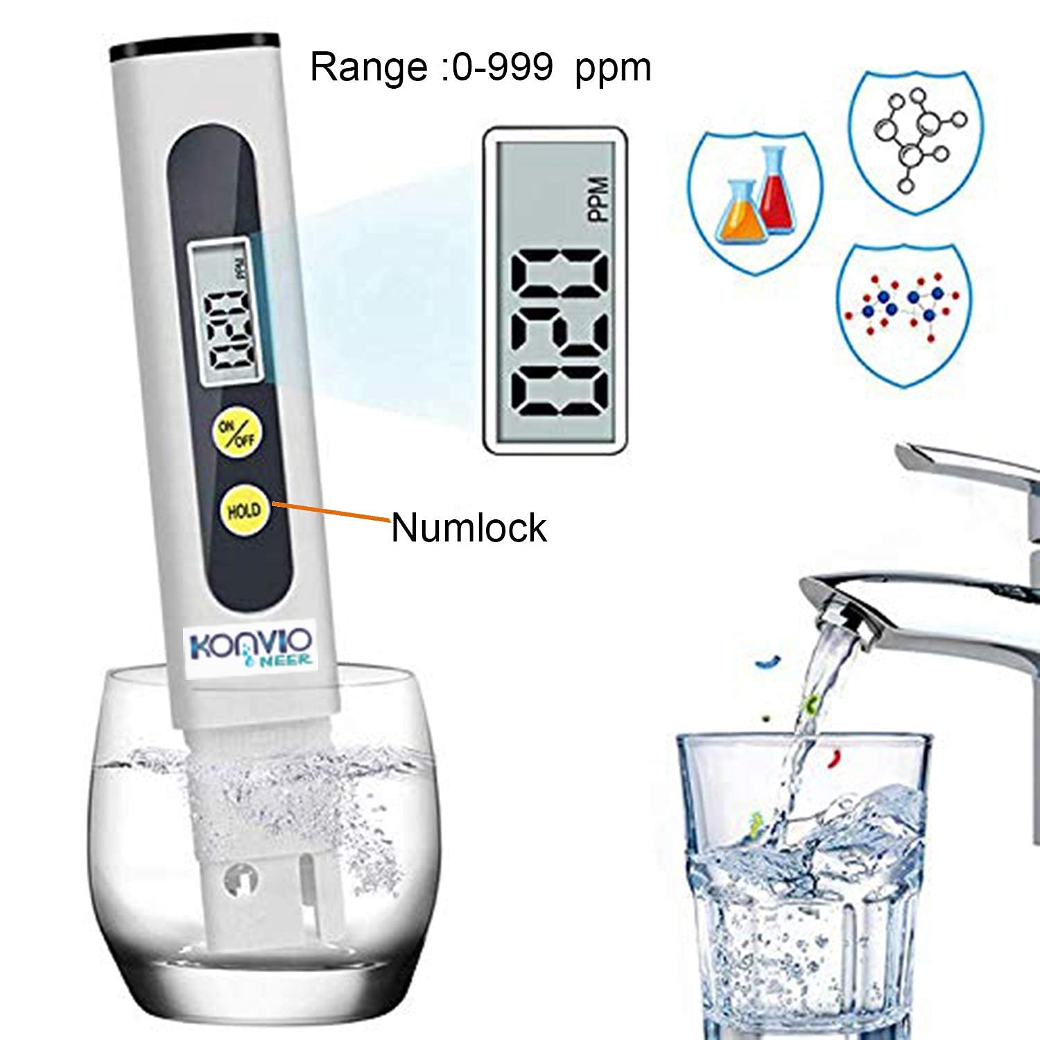 Konvio Neer TDS Meter, Total Dissolved Solids Meter, Water Quality Tester, PPM Tester For Water Testing - Kitchen from KONVIO NEER - Shop in Sri Lanka at Arcade.lk