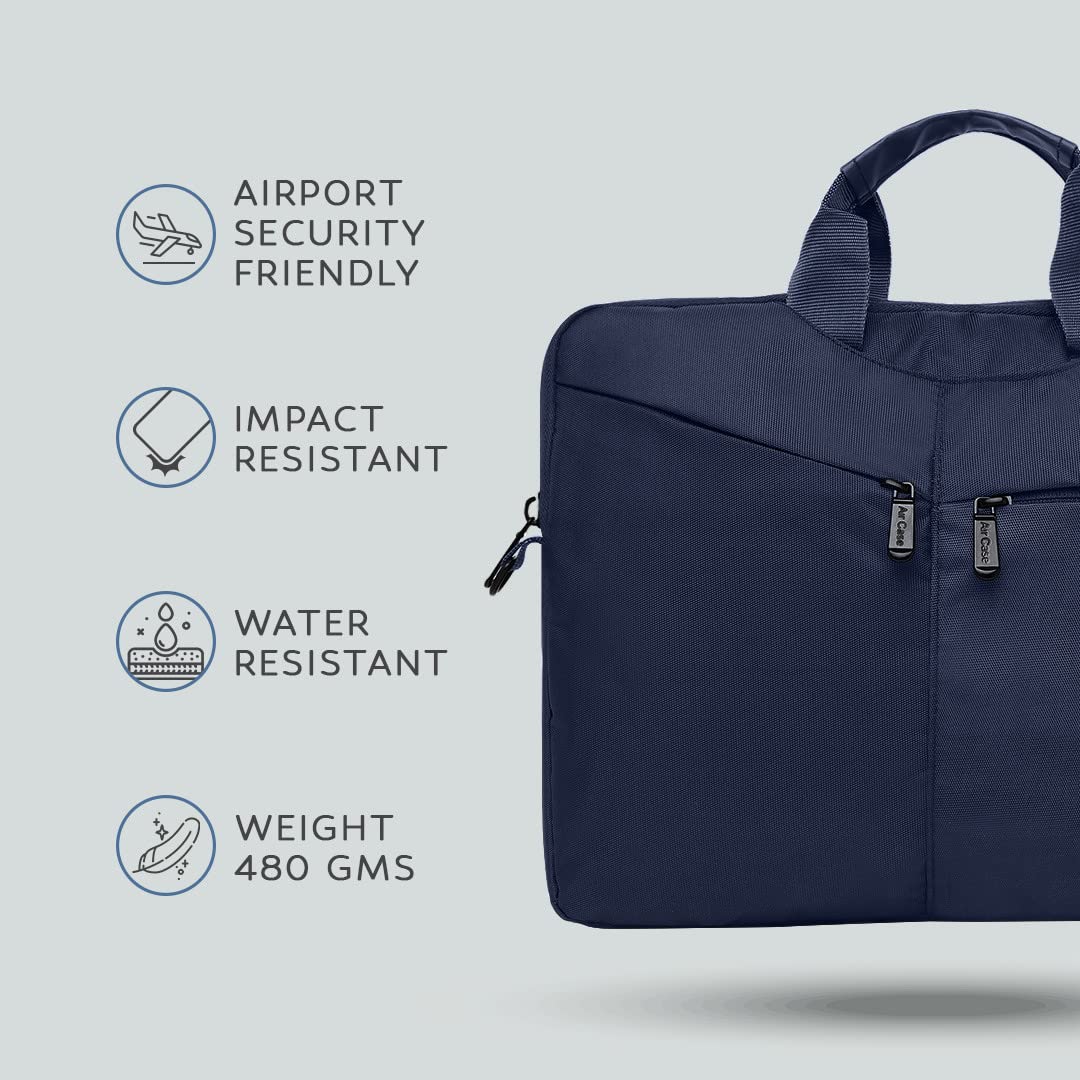 AirCase premium laptop bag with handle & shoulder strap fits upto 14.1" and 15.6" laptop/macbook, wrinkle free, padded, water resistant light polyester sleeve pouch, for men & women - Personal Computer from AirCase - Shop in Sri Lanka at Arcade.lk