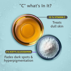 Chemist At Play 10% Vitamin C Face Serum |Brightens & Gives Glow |Fades Dark Spots |Treats Hyperpigmentation| Balances Melanin Production | Ethyl Ascorbic Acid & Glucosamine | For All Skin Types 10ml