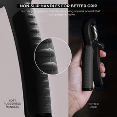 Boldfit Adjustable Hand Grip Strengthener, Plastic Hand Gripper for Men & Women for Gym Workout Hand Exercise Equipment to Use in Home for Forearm Exercise, (5-40 Kg)Black