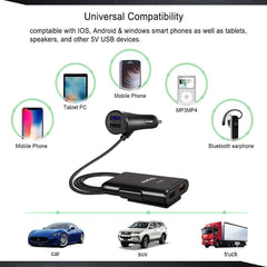 Dyazo QC 12V Fast Car Charger Back Seat Charging 4 USB Ports Compatible for Qualcomm 3.0, Samsung Galaxy, Note, iPhone, Nexus, Vivo, Oppo,Pixel, Mi & Other Mobile Phones with Free Type C Cable - Wireless Accessory from Dyazo - Shop in Sri Lanka at Arcade.lk