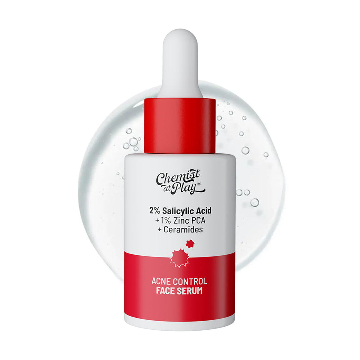 Chemist At Play 2% Salicylic Acid Face Serum | Treats Active Acne | Controls Excess Oil | Fades Acne Marks | Improves Skin Texture | 30ml