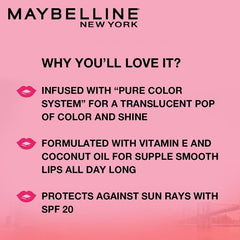 Maybelline New York Lip Balm, With SPF, Moisturises and Protects from the Sun, Pink Lolita & Baby Lips Cherry Kiss, Baby Lips, Berry Crush, 4g - Beauty from Maybelline - Shop in Sri Lanka at Arcade.lk