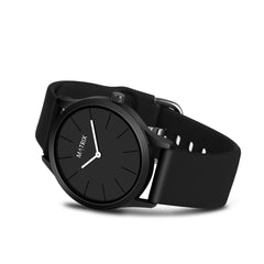 Matrix Minimalist Dial with Softest Silicone Strap Analog Wrist Watch for Men & Boys (Black)