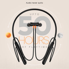 Noise Newly Launched Airwave Bluetooth in Ear Neckband with 50H of Playtime, 3 EQ Modes, ENC for Calling, Low Latency(Upto 50ms), 10mm Driver, BT v5.3(Jet Black)