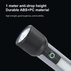 PHILIPS Portable Torch Light With Camping Light,400LM LED Flashlight Rechargeable,6 Lighting Mode,150M Coverage,Anti-Drop Handheld Flash Light For Indoor,Outdoor,Camping,Hiking,Emergency Light,Black