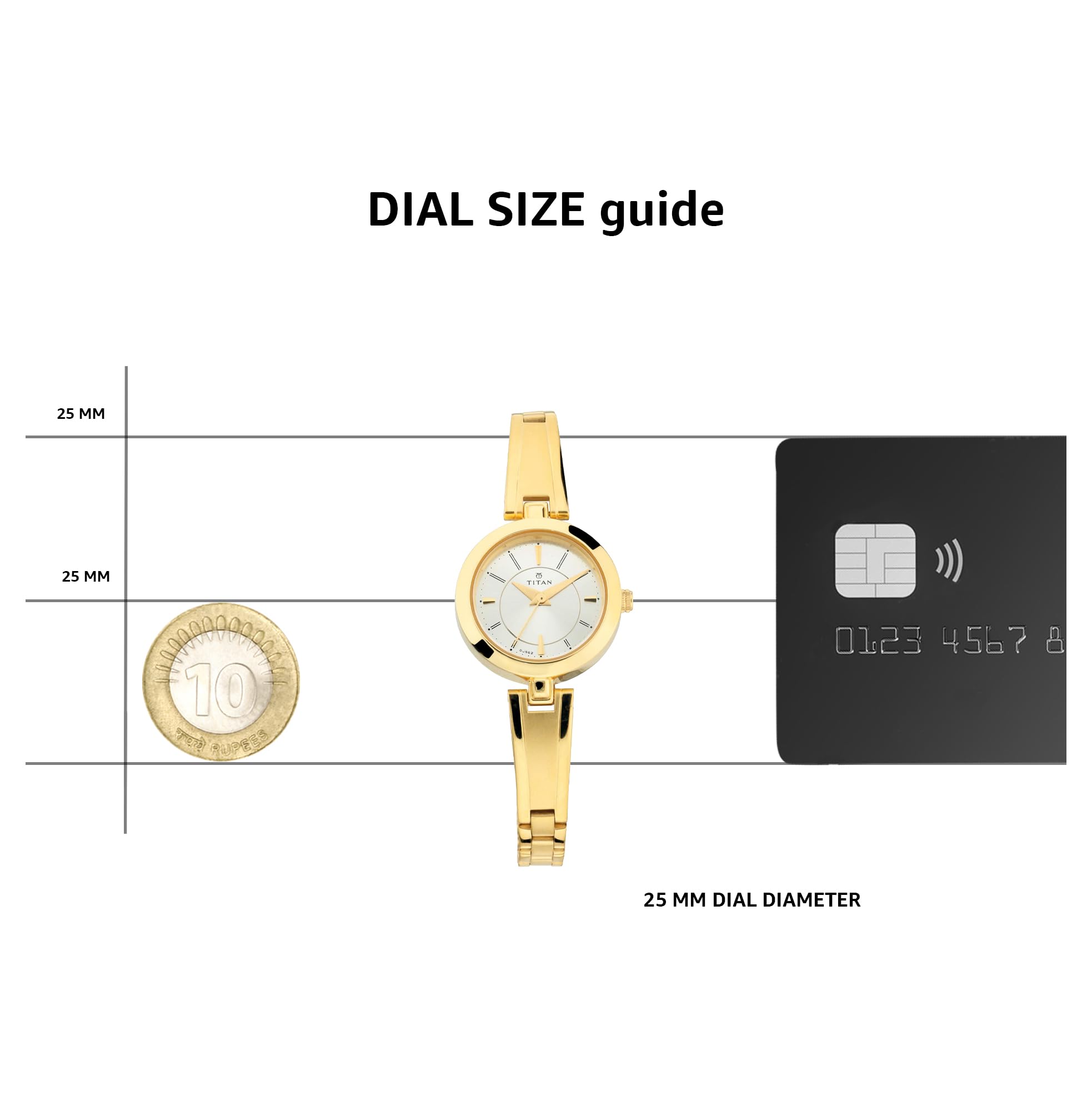 Titan Quartz Analog White Dial Gold Metal Strap Watch For Women - NN2598YM02