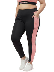 BLINKIN Plus Size Gym Pants for Women's Workout - The Ultimate Yoga Pants | Workout Lowers | Gym Track Pants for Women with Side Pockets (plus-3660)