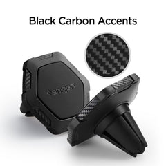 Spigen Air Vent Car Mobile Holder [Strong Magnet][Compact Design][Stable Hold][Metal Plate Included] Compatible with Most Smartphone Devices - Black