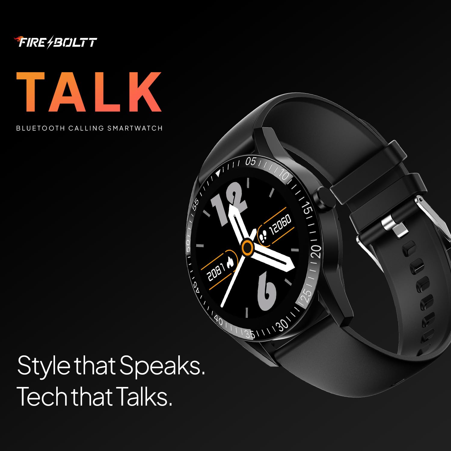 Fire-Boltt Talk Bluetooth Calling Smartwatch, 1.39" TFT Display with Dual Button, Hands On Voice Assistance, 120 Sports Modes, in Built Mic & Speaker (Talk, Black)