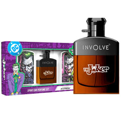 Involve Your Senses - The Joker Car Perfume Spray with 3 Hanging Cards | DC OFFICIAL MERCHANDISE from Warner Bros | Freshen Up Your Car with Strong Aquatic Notes - WBSPRO2-50ml | Car Air Freshener