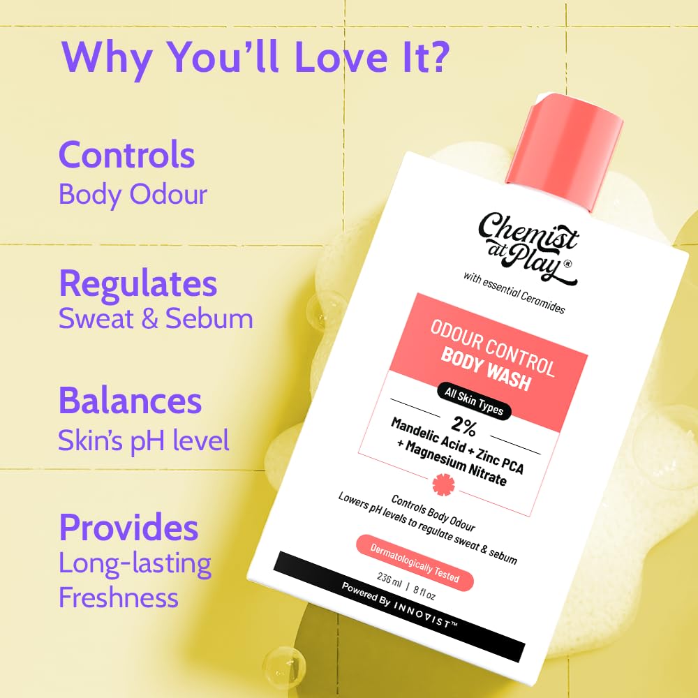 Chemist At Play Odour Control Bodywash | For Men & Women | 236ml