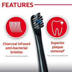 Colgate Proclinical 150 Charcoal Battery Powered Toothbrush Refill Heads, Pack of 2, Electric Brush Heads with Soft Bristles and Strong Strokes, Fits any Colgate Proclinical Electric Toothbrush