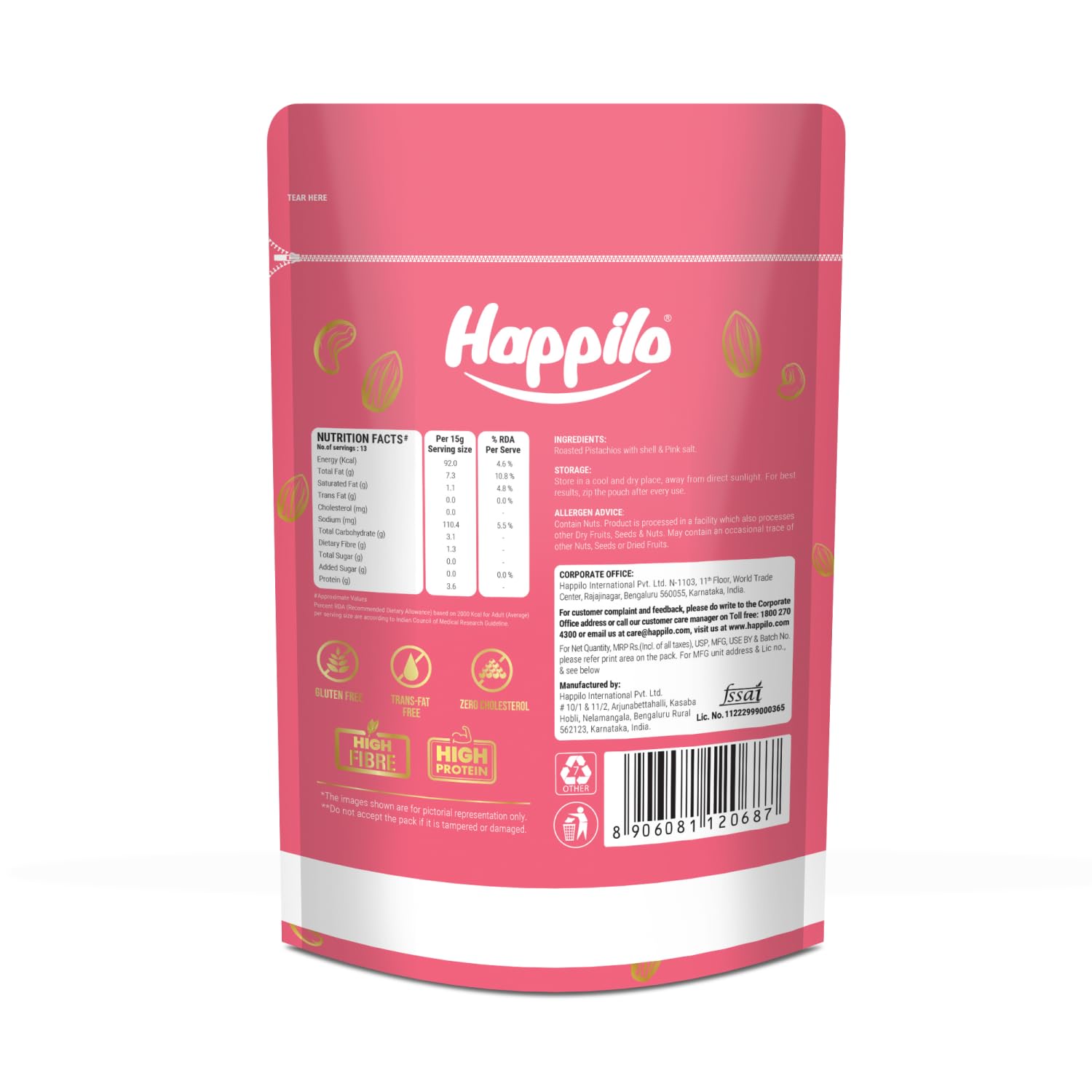Happilo Premium IR Roasted & Salted Pistachios 200g
