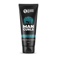 Beardo Man Curls 100g | Curly Hair Cream for Bouncy, Shiny & Defined Curls | Flaxseed Gel for Hair, Leave in Cream, Hair Styling Cream for Men & Women