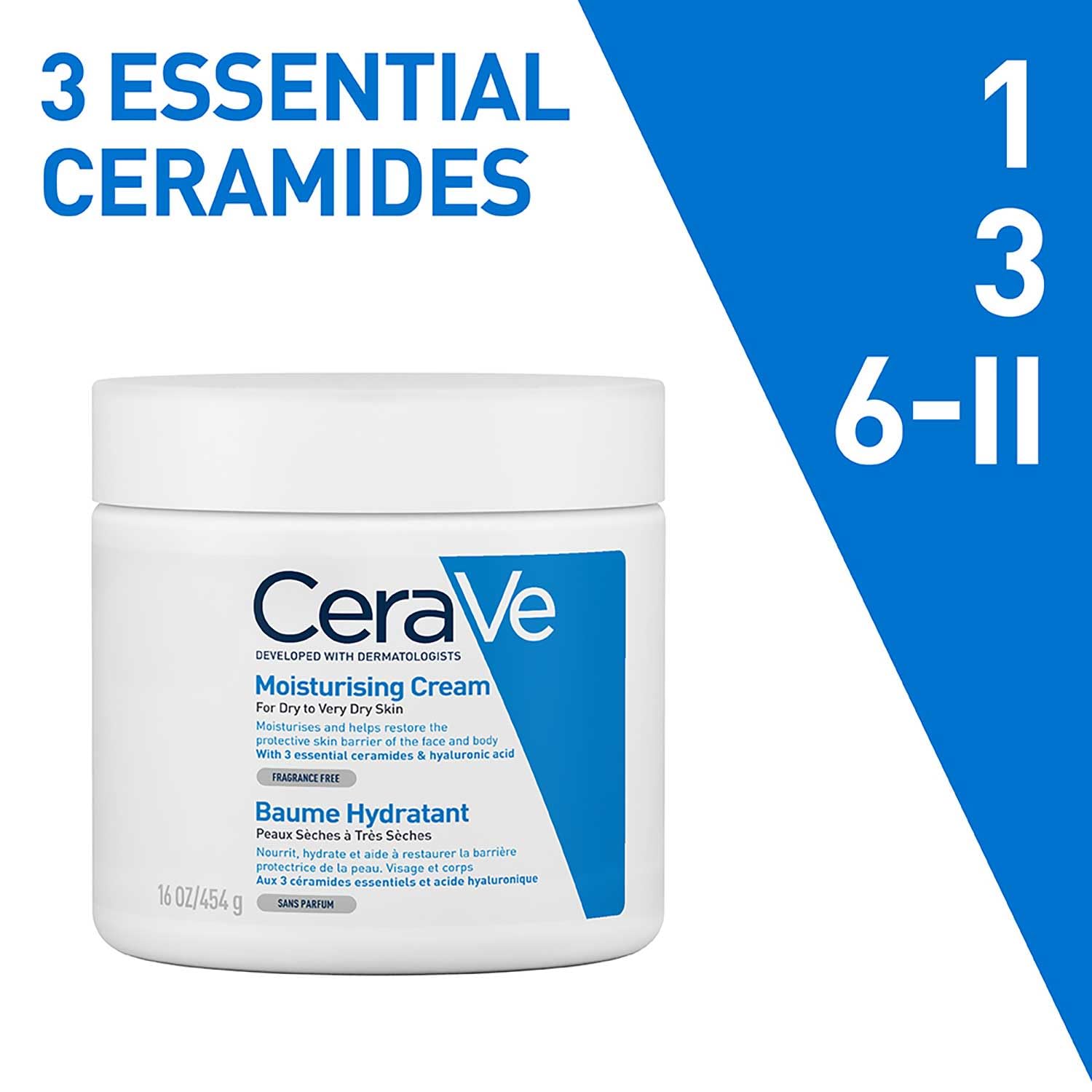 CeraVe Moisturizing Cream For Dry To Very Dry Skin (454g) - Formulated with 3 Essential Ceramides And Hyaluronic Acid | Non-Comedogenic Moisturizer - Luxury Beauty from CeraVe - Shop in Sri Lanka at Arcade.lk