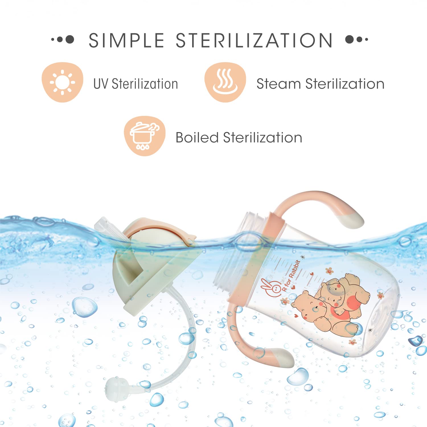 R for Rabbit Premium Hippo Baby Straw Sipper Bottle |10 fl oz | Anti Spill Sippy Cup with Soft Silicone Straw BPA Free & Non-Toxic for Baby or Kids of 12 Months -(300 ml Yellow)