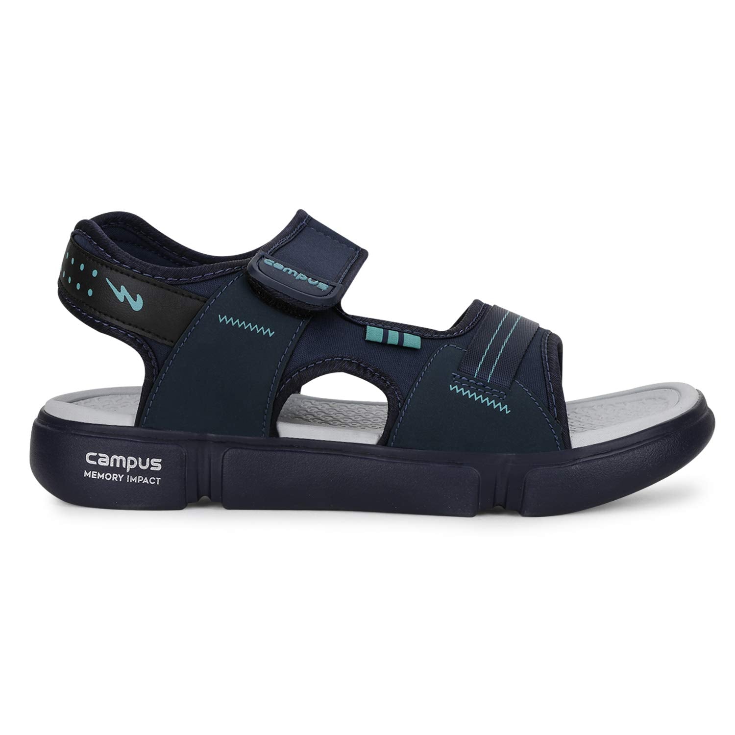 Campus Men's SD-057 Navy/BLK/T.BLU Sports Sandals - 10UK 3K-SD-057A