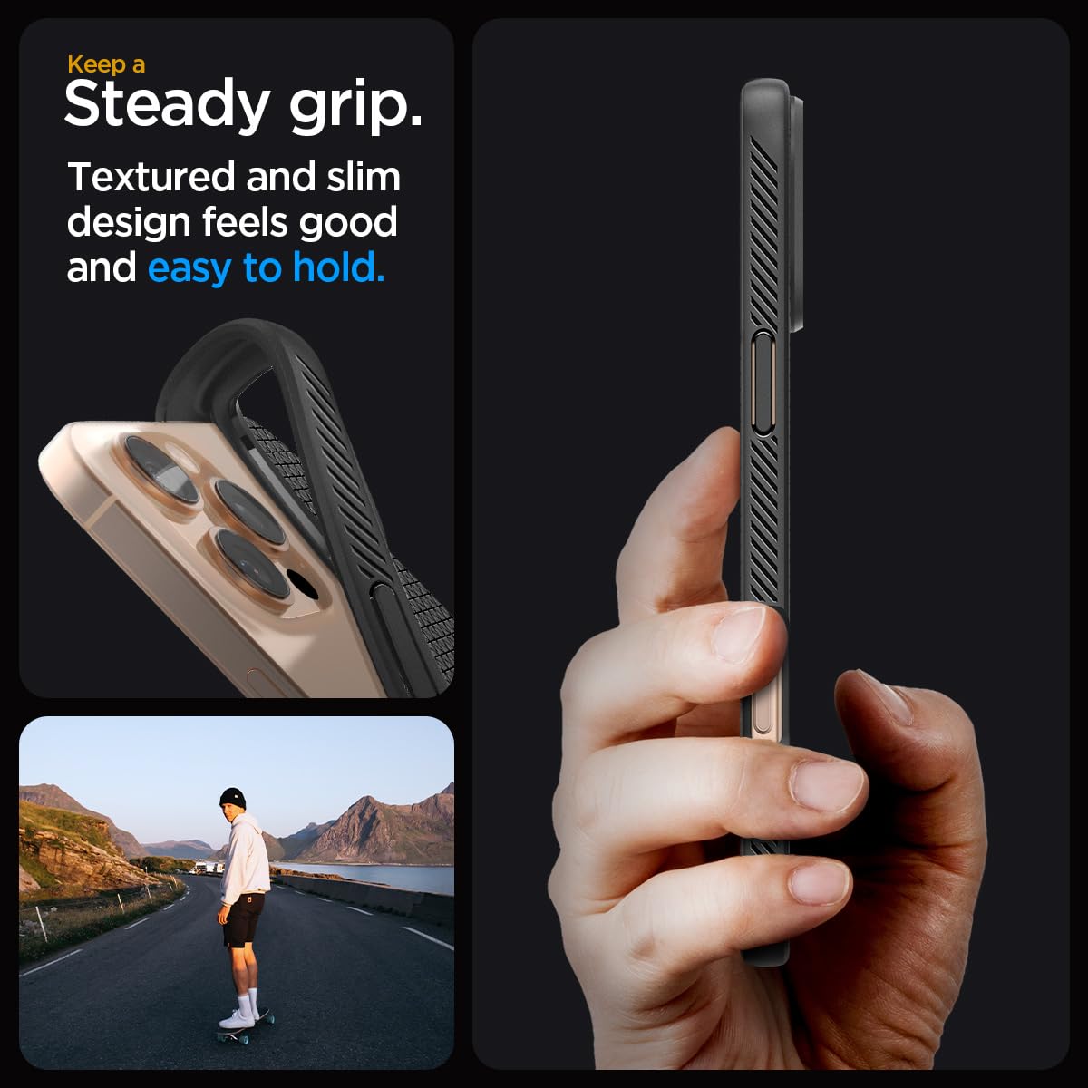 Spigen Liquid Air Back Cover Case for iPhone, Durable Protection, Air Cushion Technology - TPU | Matte Black