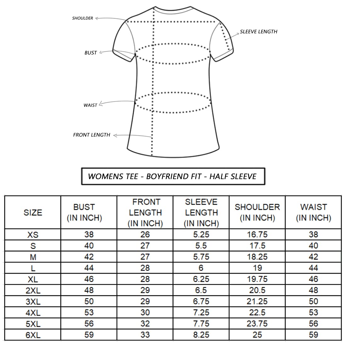 Women's Graphic Printed 100% Cotton T-Shirt - Boyfriend Fit, Round Neck, Half Sleeve, S