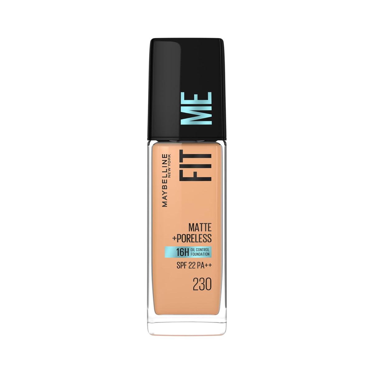 Maybelline New York Liquid Foundation, Matte Finish, With SPF, Absorbs Oil, Fit Me Matte + Poreless, 230 Natural Buff, 30 ml