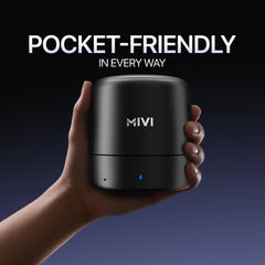 Mivi Play Bluetooth Speaker with 12 Hours Playtime. Wireless Speaker with Exceptional Sound Quality, Portable and Built in Mic-Black