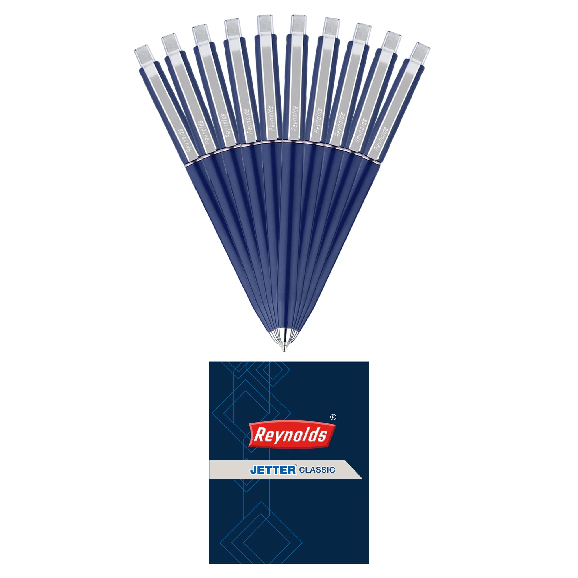 Reynolds Jetter Classic 10 Ct Pouch | Smooth Long-Lasting Ball Pens | Professional Ball Pen | Swift Writing| 0.7Mm |Blue - Office Product from Reynolds - Shop in Sri Lanka at Arcade.lk