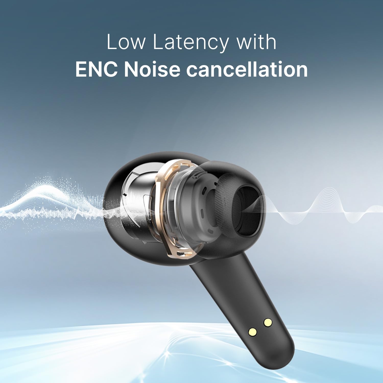 CrossBeats Slide Wireless Bluetooth Earphones for Mobile TWS Earbuds Upto 100 Hours Playtime, EchoBlast™ 13mm Bass Driver, Clearcomm™ Quad Mic ENC, 40ms Low Latency, IPX5 Rated, SnapCharge™ in 10mins