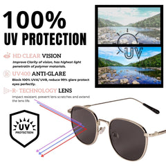 Voyage Round Non-Polarized Sunglasses for Men & Women (2036MG2977, 58, Black & Silver)-Pack of 1
