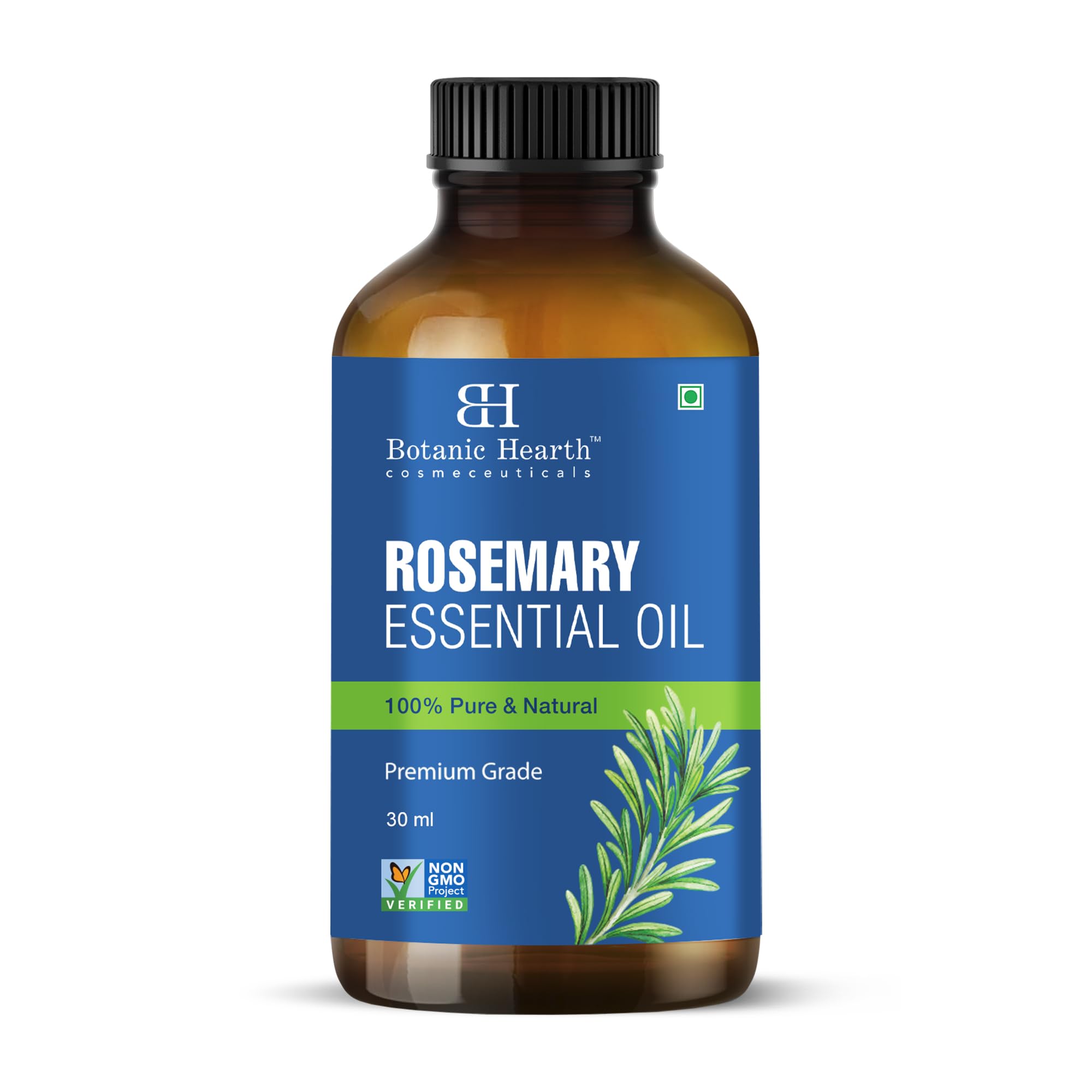 Botanic Hearth Rosemary Essential Oil for Hair Growth & Hair Fall Control | Clinically Tested 100% Pure & Natural | Strengthens, Nourishes, Promotes Thick Hair Growth | Scalp Care Treatment | 30ml