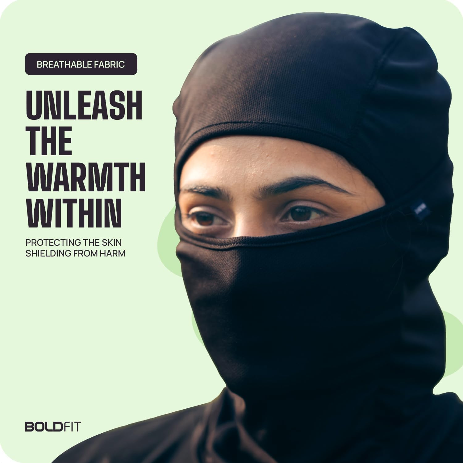 Boldfit Full Face Mask Balaclava for Bikers | Black