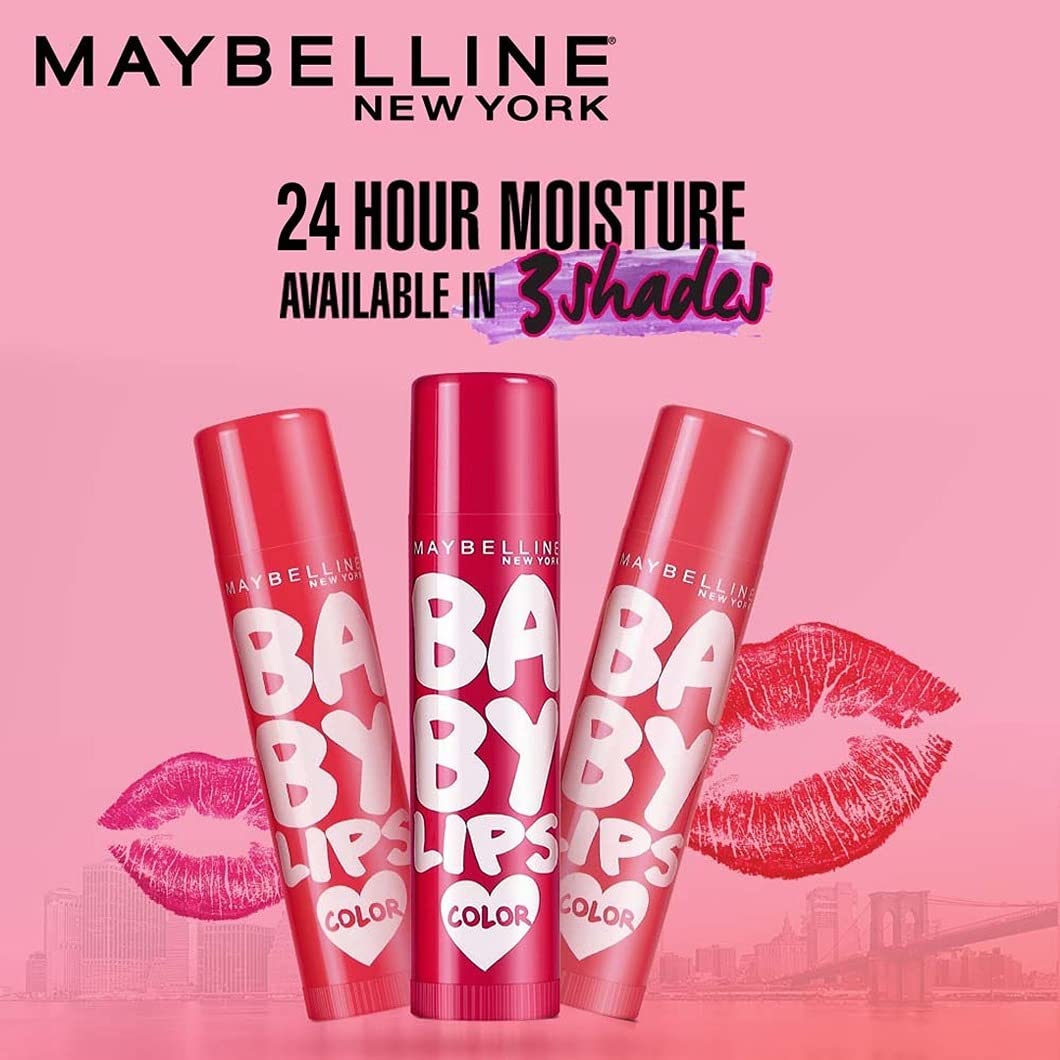 Maybelline New York Lip Balm, With SPF, Moisturises and Protects from the Sun, Pink Lolita & Baby Lips Cherry Kiss, Baby Lips, Berry Crush, 4g - Beauty from Maybelline - Shop in Sri Lanka at Arcade.lk