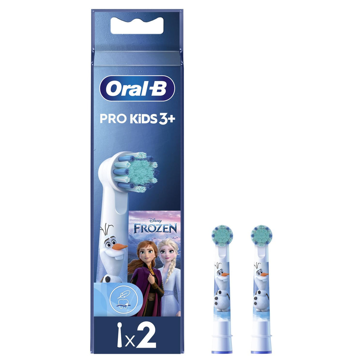 Oral B ORIGINAL Kids Rechargeable Electric Toothbrush Soft Replacement Brush Heads [10X POWERFUL THAN COMPATIBLE PRODUCTS], Frozen Characters, 2 Refills, Deep clean between teeth