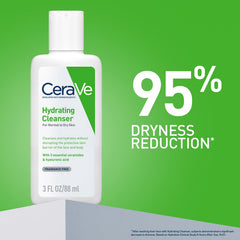 CeraVe Hydrating Cleanser For Normal To Dry Skin (88ml) - Non-Foaming Face Wash with Hyaluronic Acid And Ceramides | Non-Comedogenic, Non-Irritating And Fragrance-Free Cleanser