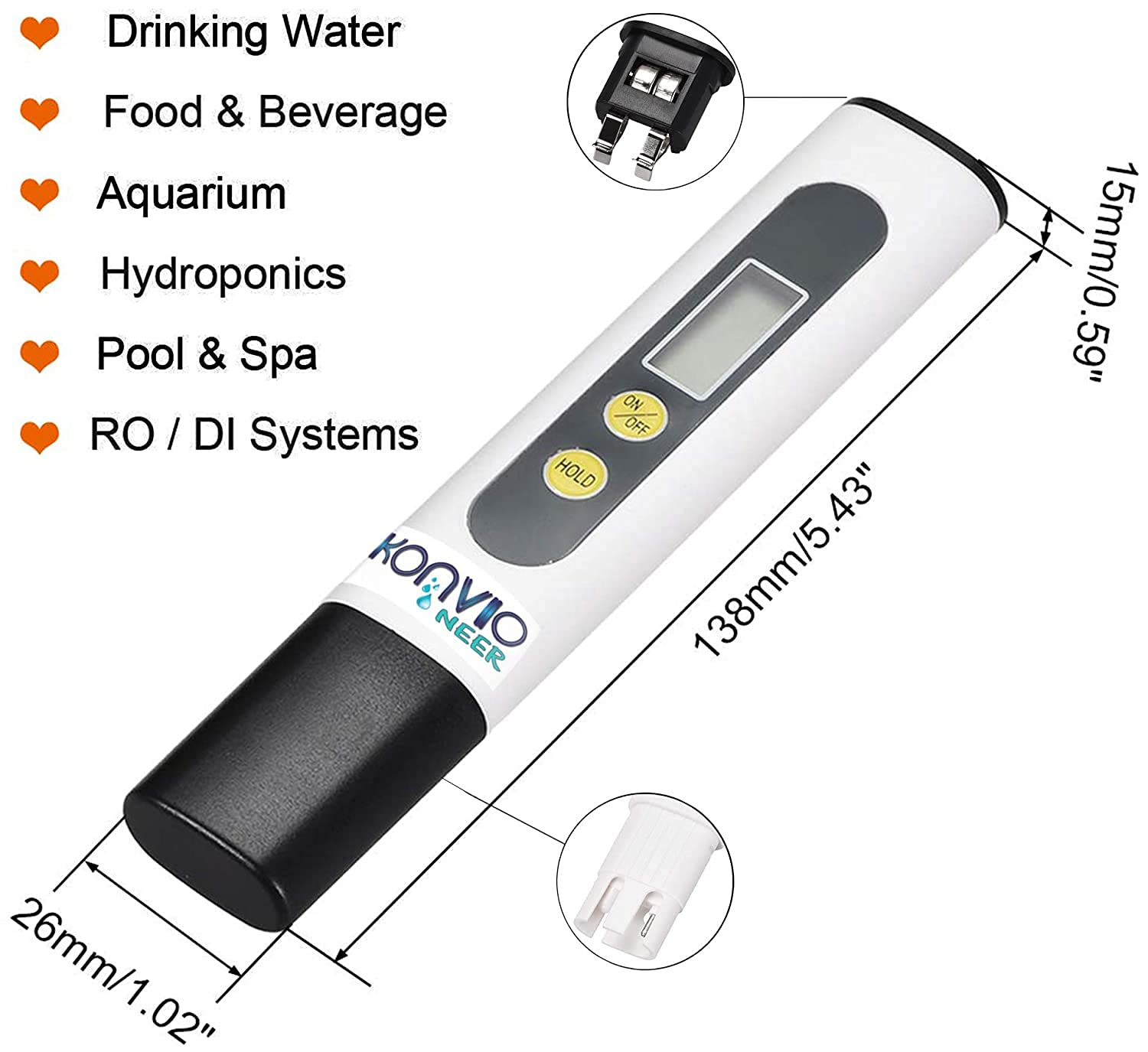 Konvio Neer TDS Meter, Total Dissolved Solids Meter, Water Quality Tester, PPM Tester For Water Testing - Kitchen from KONVIO NEER - Shop in Sri Lanka at Arcade.lk