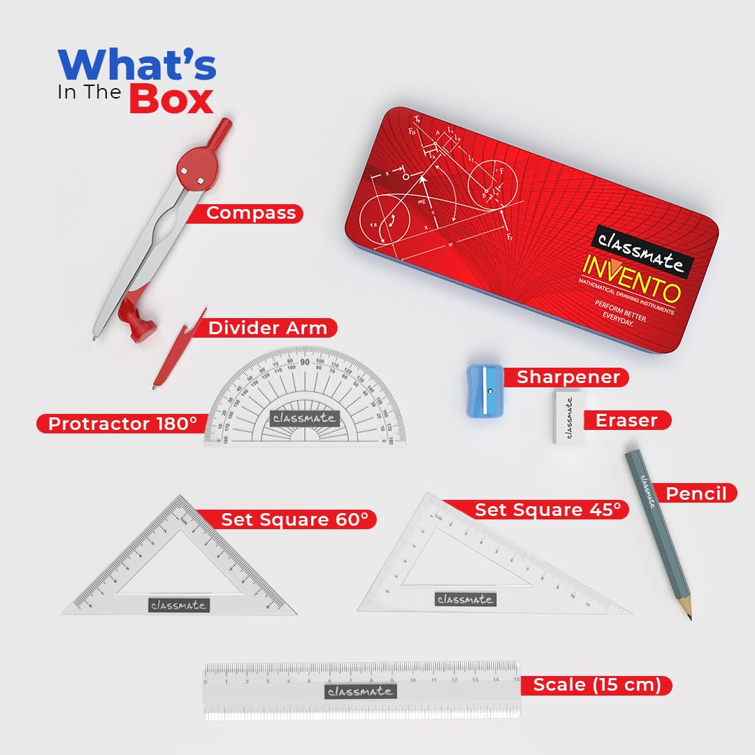 Classmate Invento Geometry Box | Rust Resistant Instruments - Office Product from Classmate - Shop in Sri Lanka at Arcade.lk