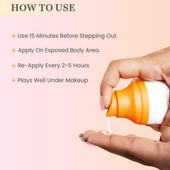 O3+ Glow Shield Sunscreen SPF 50 PA+++ (50gm) | Lightweight Cream | No White Cast | Sunscreen For Oily Skin, Dry Skin | For Women & Men
